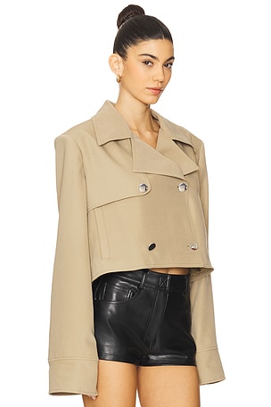 WeWoreWhat Cropped Trench Coat in Beige