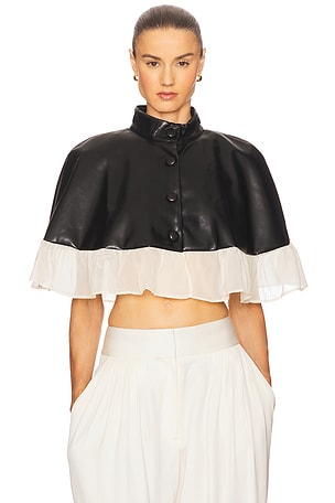 Ruffle Cropped Cape WeWoreWhat