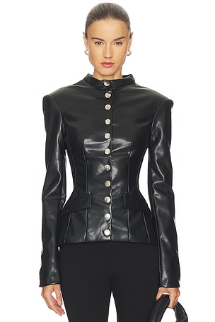 Vegan Leather Military Jacket WeWoreWhat