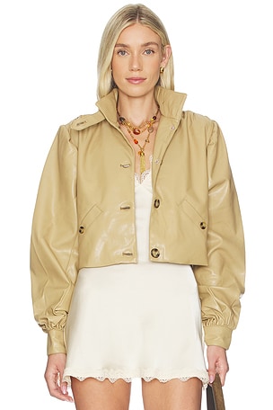 Balloon Sleeve Stand Collar Jacket WeWoreWhat