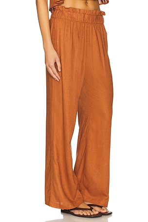 WeWoreWhat Paperbag Linen Pant in Brown. Size XS. Also