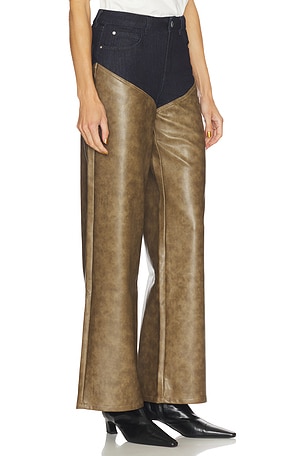 WeWoreWhat High Rise Straight Leg Two Toned in Brown