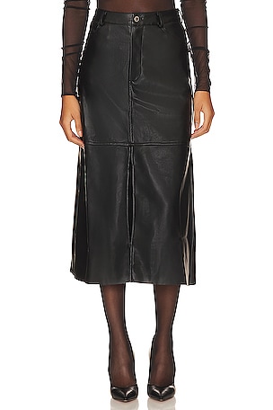 Faux Leather Midi Skirt WeWoreWhat