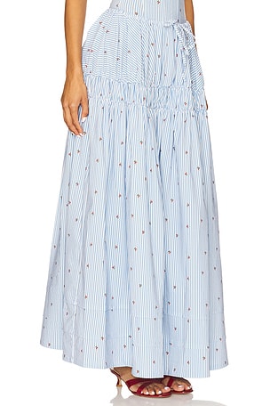 WeWoreWhat Tiered Midi Skirt in Blue