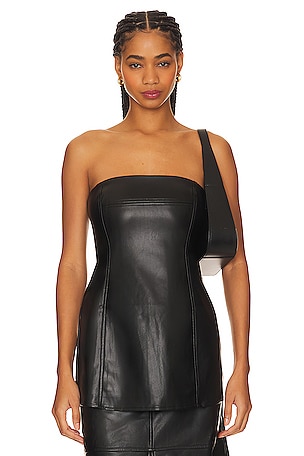 Faux Leather Strapless Top WeWoreWhat