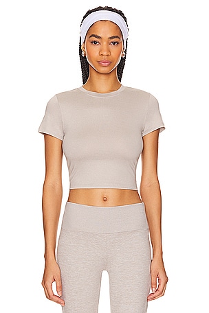 Heather Grey, Cropped Singlet Top