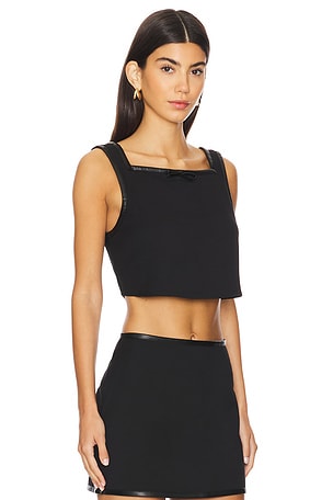 WeWoreWhat Cropped Square Neck Top in Black