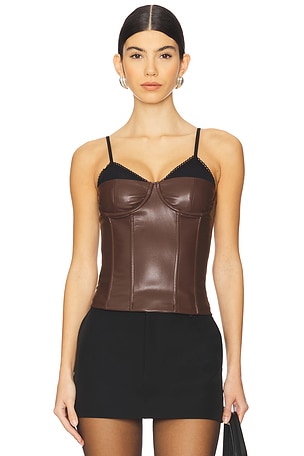 ТОП CORSET FAUX LEATHER WeWoreWhat