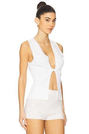 WeWoreWhat Twist Front Flyaway Tank in White