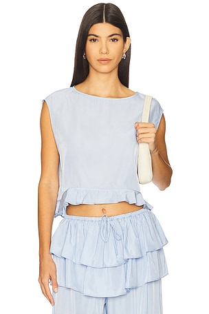 Boat Neck Ruffle Top WeWoreWhat
