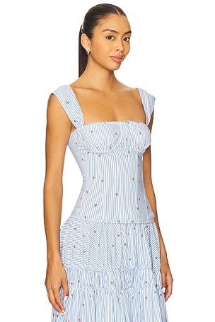 WeWoreWhat Ruched Cup Corset in Blue