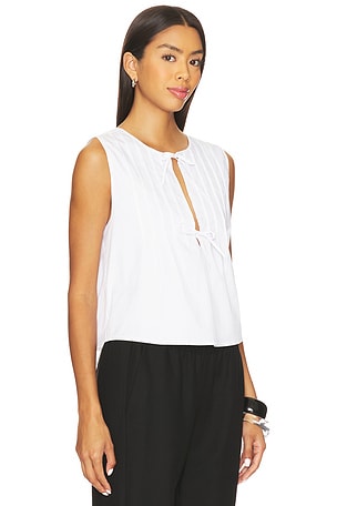 WeWoreWhat Tie Front Flare Top in White