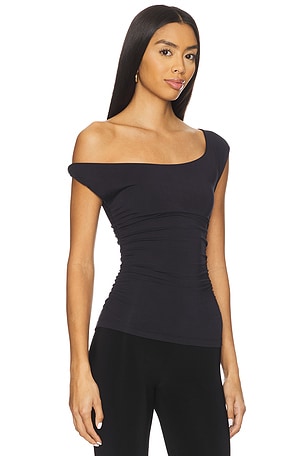 WeWoreWhat Twisted Off The Shoulder Top in Black