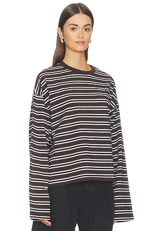 WeWoreWhat Boxy Oversized Crew Neck in Brown,Blue. Size XXS/XS. Also