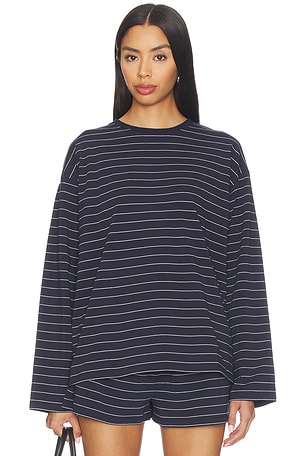 WeWoreWhat Long Sleeve Boxy Shirt in Navy. Size S. Also