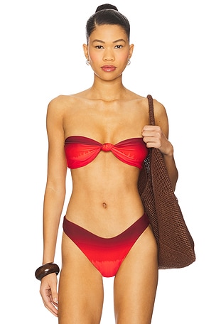 Ruched Tie Bandeau Bikini Top WeWoreWhat