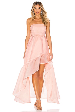 strapless open back dress The Carmella Dress in Peach Tapestry 2 / Peach Tapestry