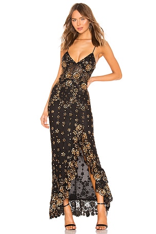 X by NBD Deborah Gown in Gold & Black | REVOLVE