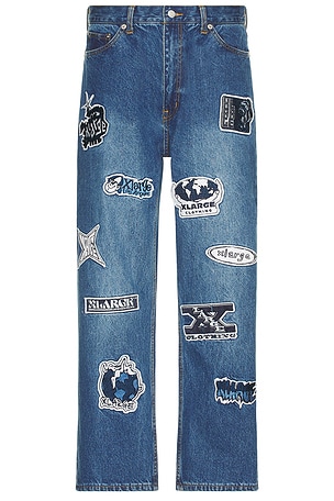 Patched Denim Pants XLARGE