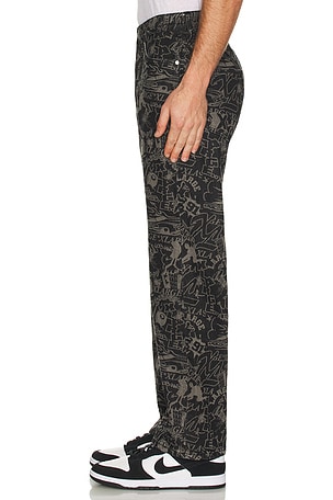 Discharge Print Denim Jeans XLARGE