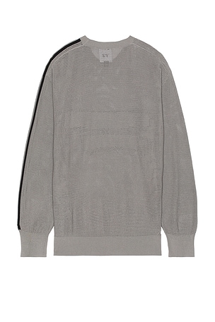 Y-3 Yohji Yamamoto Gfx Knit Crew in Grey