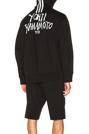 パーカー Y-3 SIGNATURE GRAPHIC FULL ZIP HOODIE Y-3 Signature Graphic Zip Hoodie in Black | REVOLVE