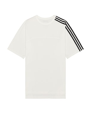 3 Stripe Tee in White Y-3 Yohji Yamamoto