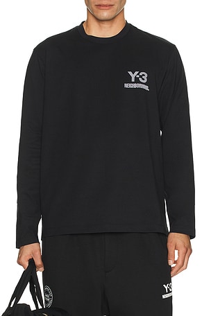 Y-3 Yohji Yamamoto x NBHD Logo Long Sleeve Tee in Black. Size S. Also