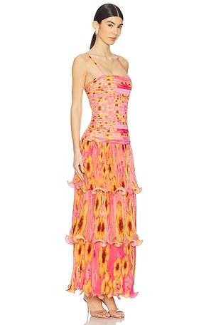 YAURA Bimi Dress in Fuchsia,Yellow