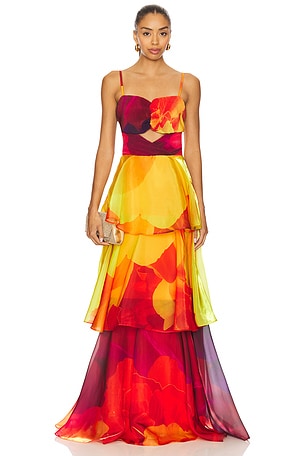 Keta Petal Print Dress YAURA