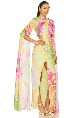 YAURA Reike Dress in Lemon,Pink