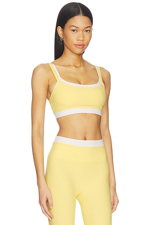 YEAR OF OURS Ribbed Layered Bralette in Yellow,White