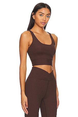 YEAR OF OURS Ribbed Gym Bra in Brown