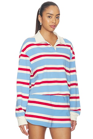 YEAR OF OURS Striped Cotton Jersey Rugby Pullover in Red,Blue