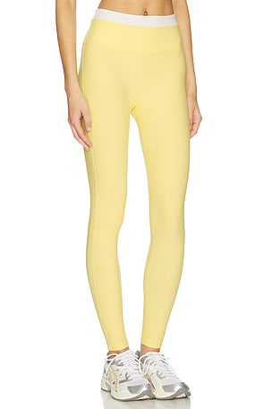 YEAR OF OURS Ribbed Layered Legging in Yellow,White