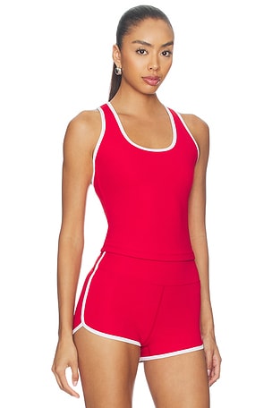 YEAR OF OURS Sport Cut Out Back Tank Top in Red