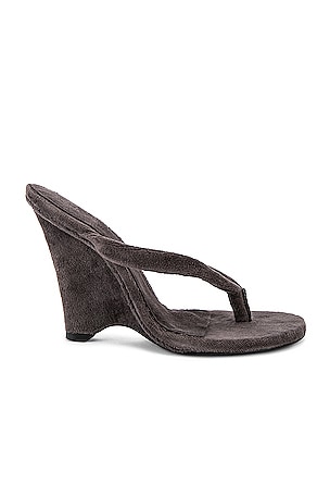 YEEZY SEASON Terry Cloth Wedge Thong Sandal in Core REVOLVE