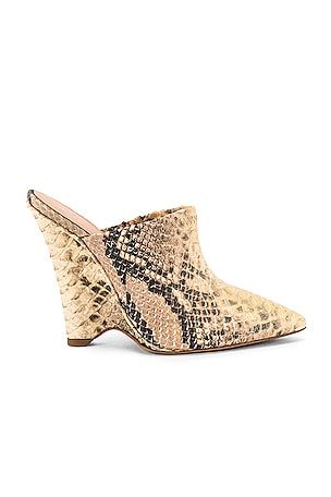 YEEZY SEASON Python Wedge Mule Pump in Roccia Mesa REVOLVE