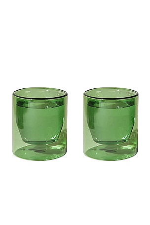 Double-wall Glass 6oz Set In Verde YIELD