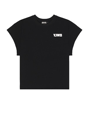 Y,IWO Totally Awesome Cap Sleeve Tee in Black