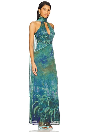 YLLW THE LABEL Monet Dress in Green