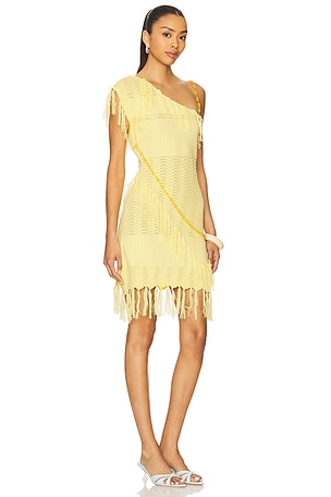 YLLW THE LABEL Fran Beaded Dress in Lemon