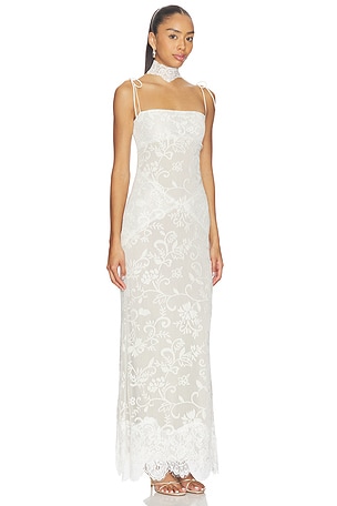 Yellow The Label Talia Lace Dress in White