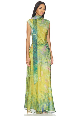 Yellow The Label Irises Monet Maxi Dress in Yellow,Green