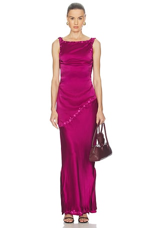 Yellow The Label Nina Silk Dress in Wine