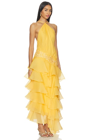 Yellow The Label Dahlia Organza Dress in Yellow