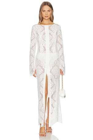 x REVOLVE Demi Duster Dress Yellow The Label