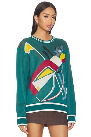 Yellow The Label Golfbag Tencel Knit Pullover in Teal