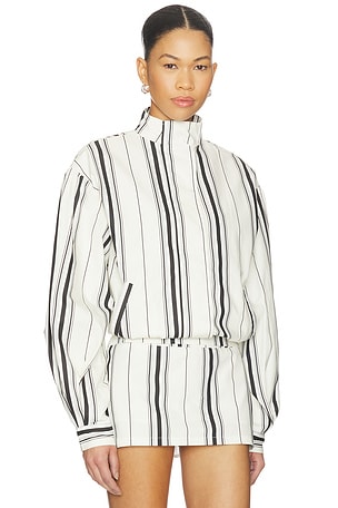 YLLW THE LABEL Stacy Cotton Boxy Jacket in White