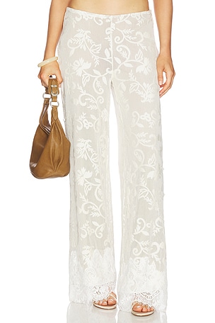 Lottie Lace Pant Yellow The Label